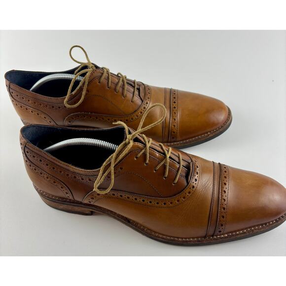 Messico Men’s Brown Leather Cap Toe Oxford Shoes Size 11.5 main image 6